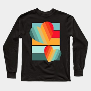 Retro vintage two hearts Long Sleeve T-Shirt